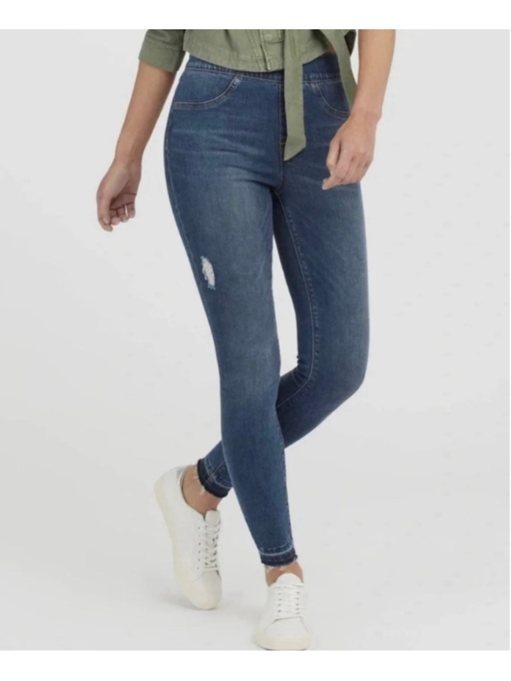 Spanx distressed skinny jeans medium wash small